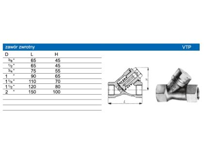 Zawór zwrotny kątowy stal nierdzewna AISI 316 - VTP - 2